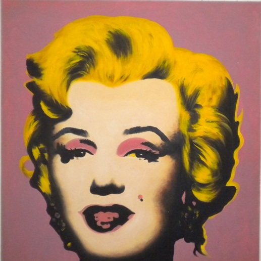 store falso d'autore Marylin - sfondo rosa di Andy Warhol